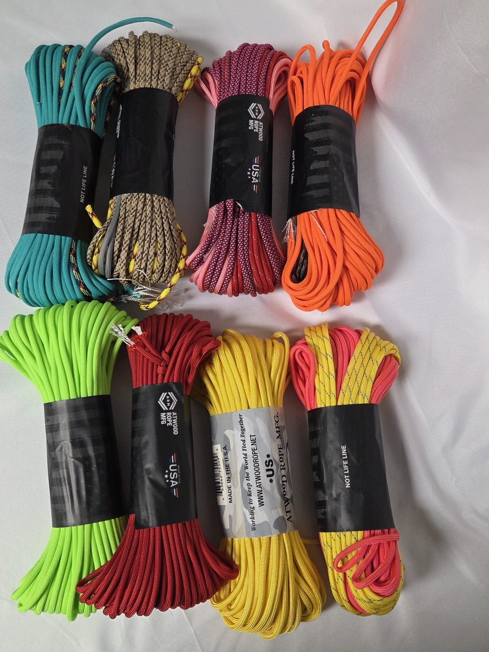 Atwood 550 Paracord 100' Hanks Assorted Colors